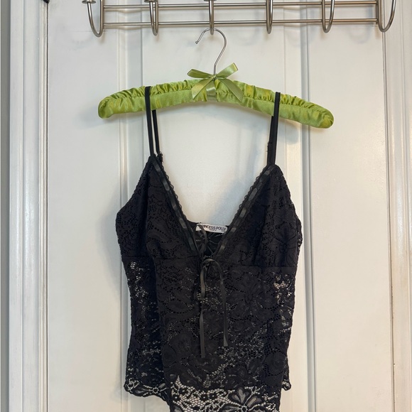 Princess Polly Black Lace Tank Top - Picture 1 of 1